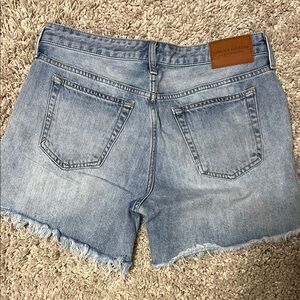 Blank NYC Blue Jean Shorts with Frayed Hem